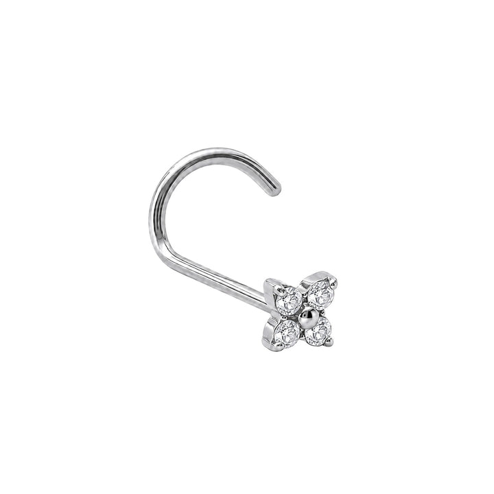 Pieni neljän zirkonian nenäkoru spiraali 0.8mm (Titaani G23)