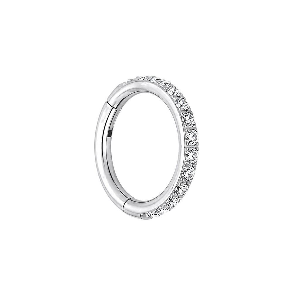 Saranallinen segmentti rengas CZ kivellinen clicker 1.2mm (Titaani G23) - Ninja.fi