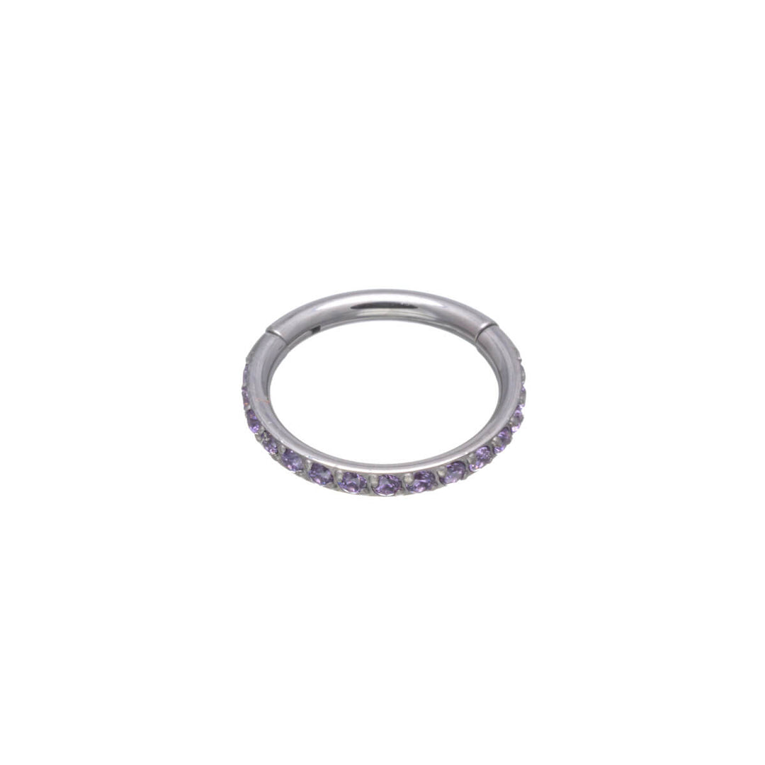 Hinged segment ring CZ pebble clicker 1.2mm (Titanium G23)