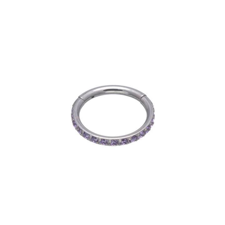 Hinged segment ring CZ pebble clicker 1.2mm (Titanium G23)