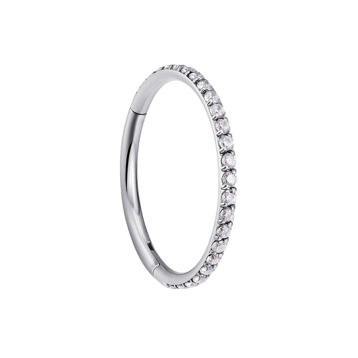 Saranallinen segmentti rengas CZ kivellinen clicker 1.0mm (Titaani G23)