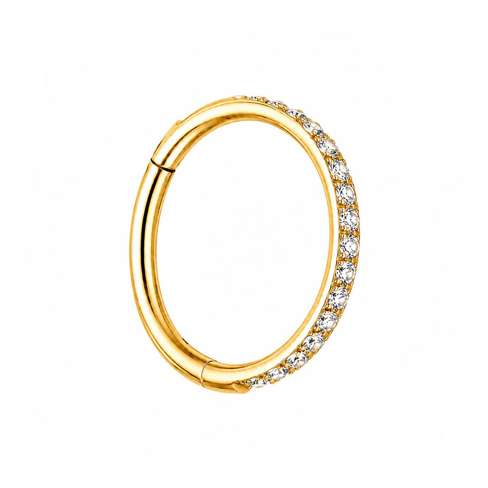 Förgylld ring med CZ-stenar, 1,0 mm (PVD-belagd titan G23) – Ninja.fi