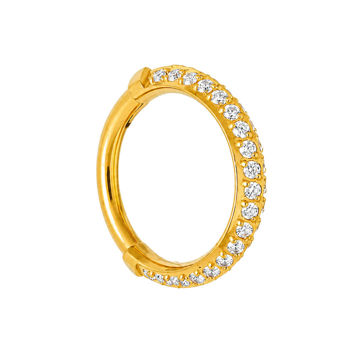 Guldpläterad zirkonia stoned segmentring 1.2mm (PVD Titanium G23)