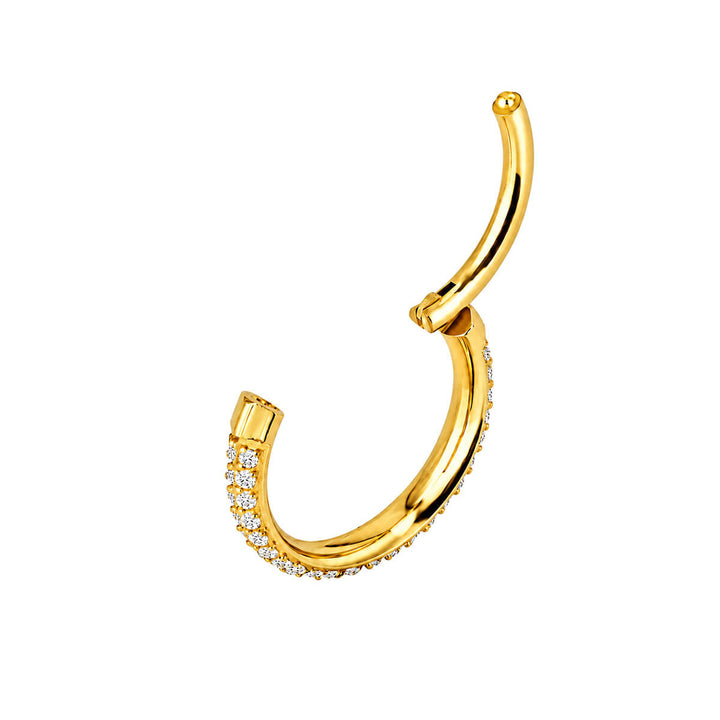 Guldpläterad zirkonia stoned segmentring 1.2mm (PVD Titanium G23)