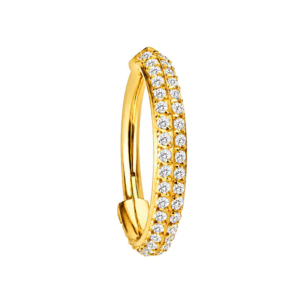 Guldpläterad zirkonia stoned segmentring 1.2mm (PVD Titanium G23)