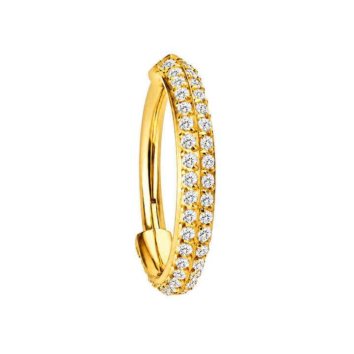 Guldpläterad zirkonia stoned segmentring 1.2mm (PVD Titanium G23)