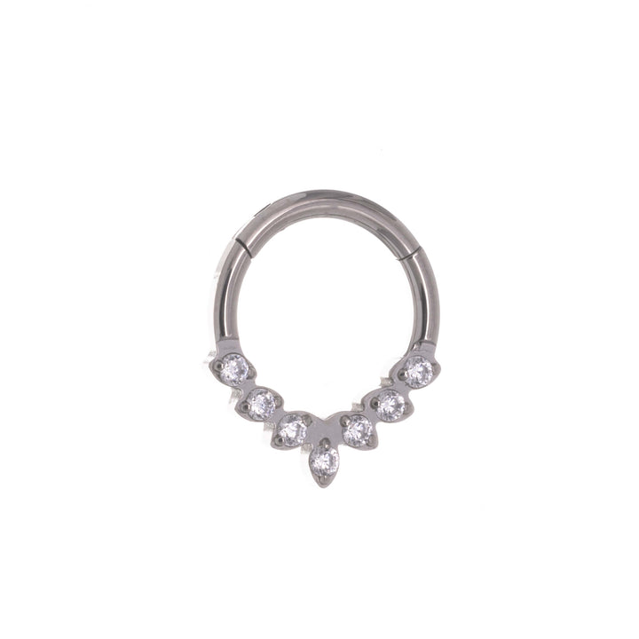 Zirconia stones segment ring clicker 1.2mm (Titanium G23)