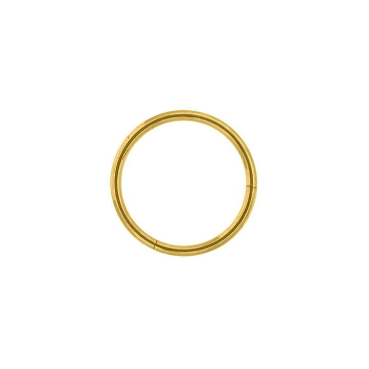Gångjärnsring gyllene titan clicker piercingring 1.0mm (PVD-titan G23)