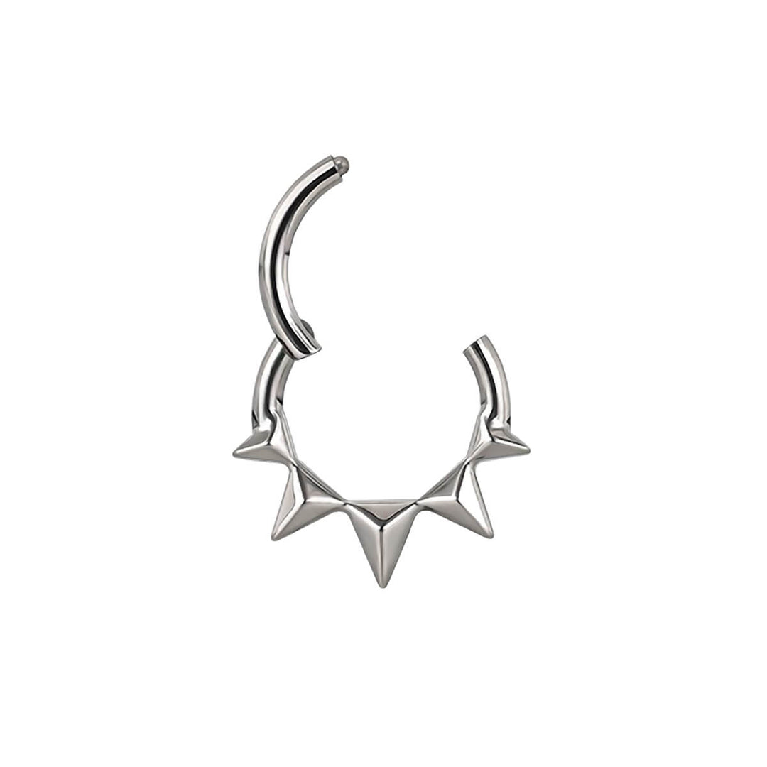 Spiked Piercing Rings titanium clicker 1.2mm (Titanium G23)