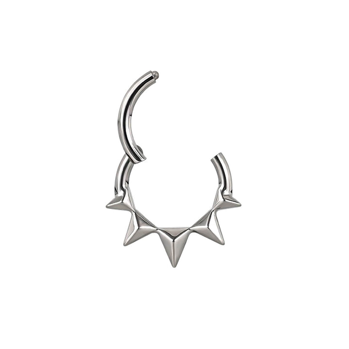 Spiked Piercing Rings titanium clicker 1.2mm (Titanium G23)