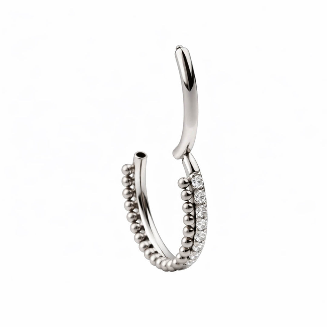 Zirconia clicker ring with titanium ball in a row, 1.2 mm (Titanium G23)