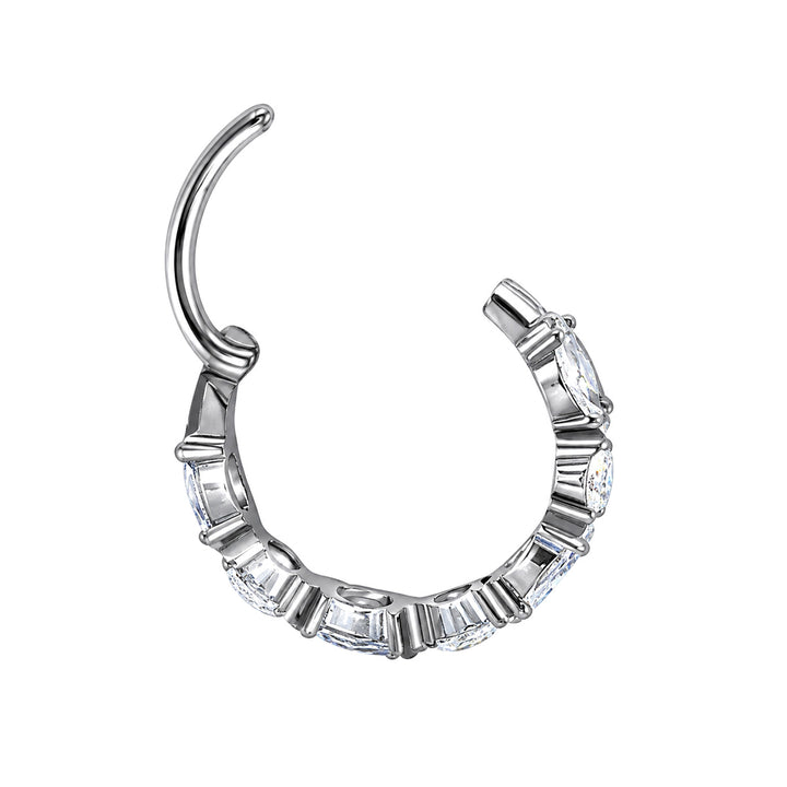 Rad med zirkonia-clicker, titan-piercingring 1,2 mm (Titan G23)