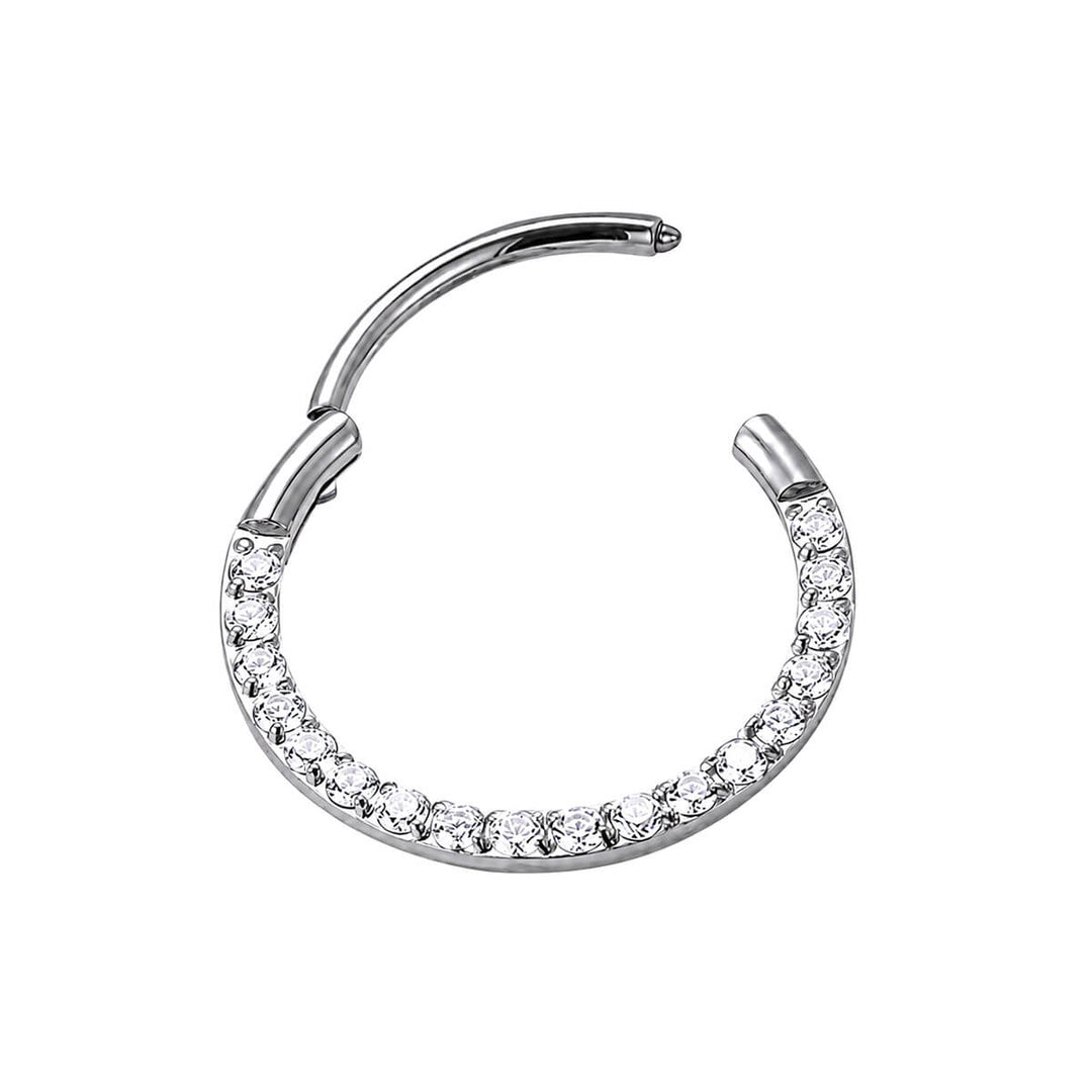 Saranallinen lävistysrengas zirkonia clicker 0.8mm (Titaani G23)