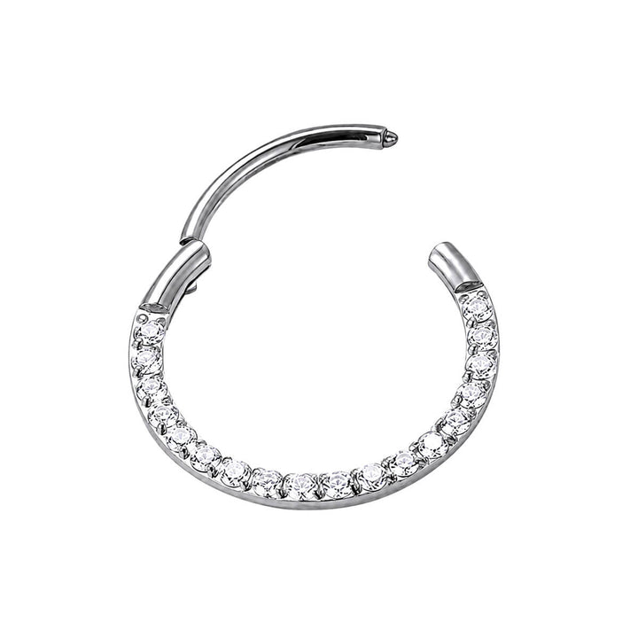 Saranallinen lävistysrengas zirkonia clicker 0.8mm (Titaani G23)