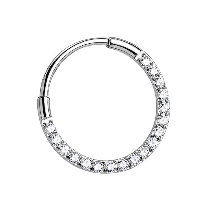 Saranallinen lävistysrengas zirkonia clicker 0.8mm (Titaani G23)