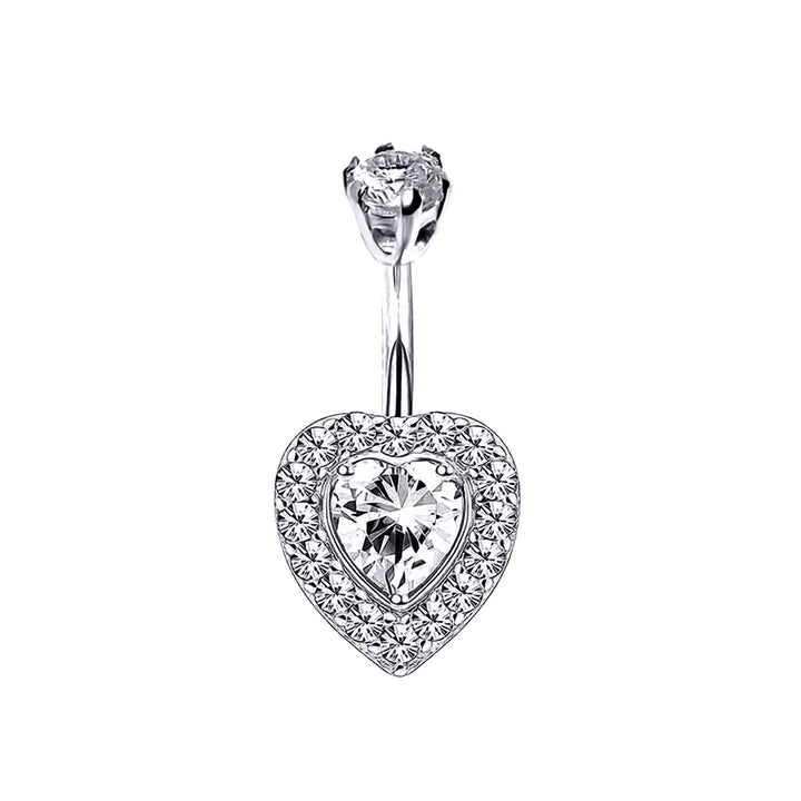 Zirconia heart button chain (Steel 316L)