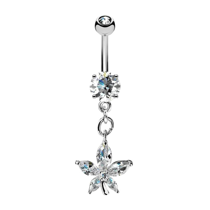 Zirconia flower pendant 1.6mm 10mm (Steel 316L)