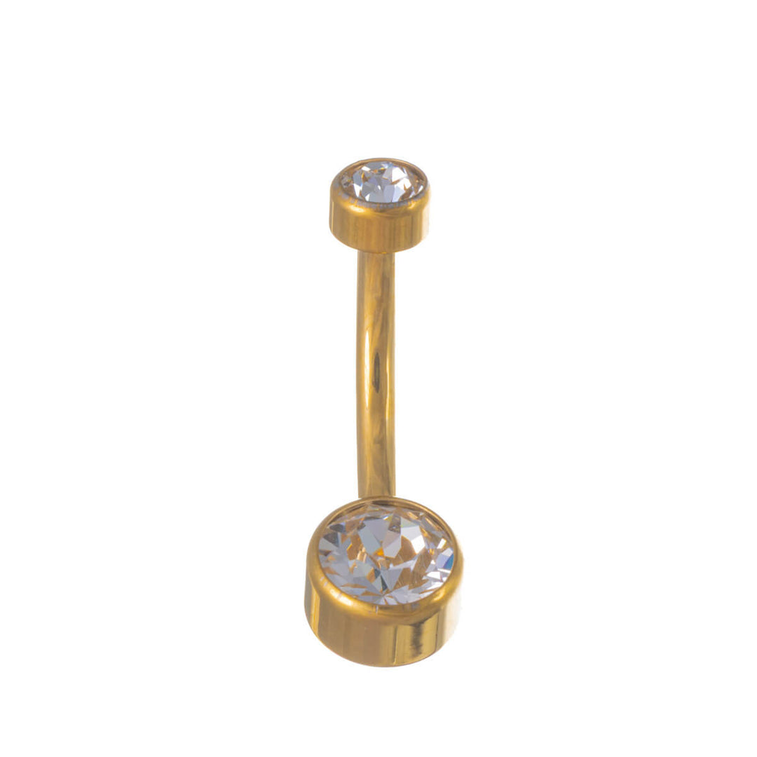 Gold plated pebbled titanium button earring bezel 1.6mm (PVD Titanium G23)