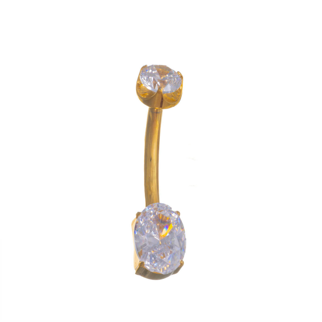 Gold Titanium Oval Zirconia Buttonhole (PVD Titanium G23)