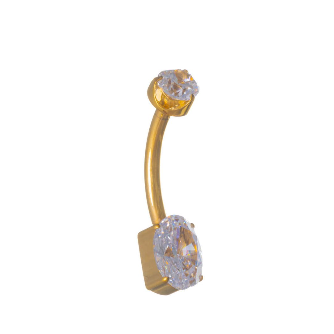 Gold Titanium Oval Zirconia Buttonhole (PVD Titanium G23)
