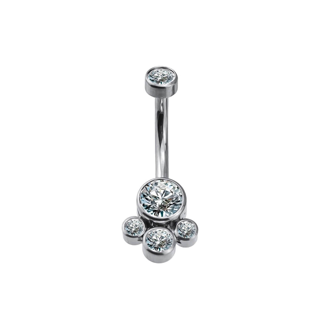 Titanium stud earring with 3 clear zirconia stones (G23 Titanium)