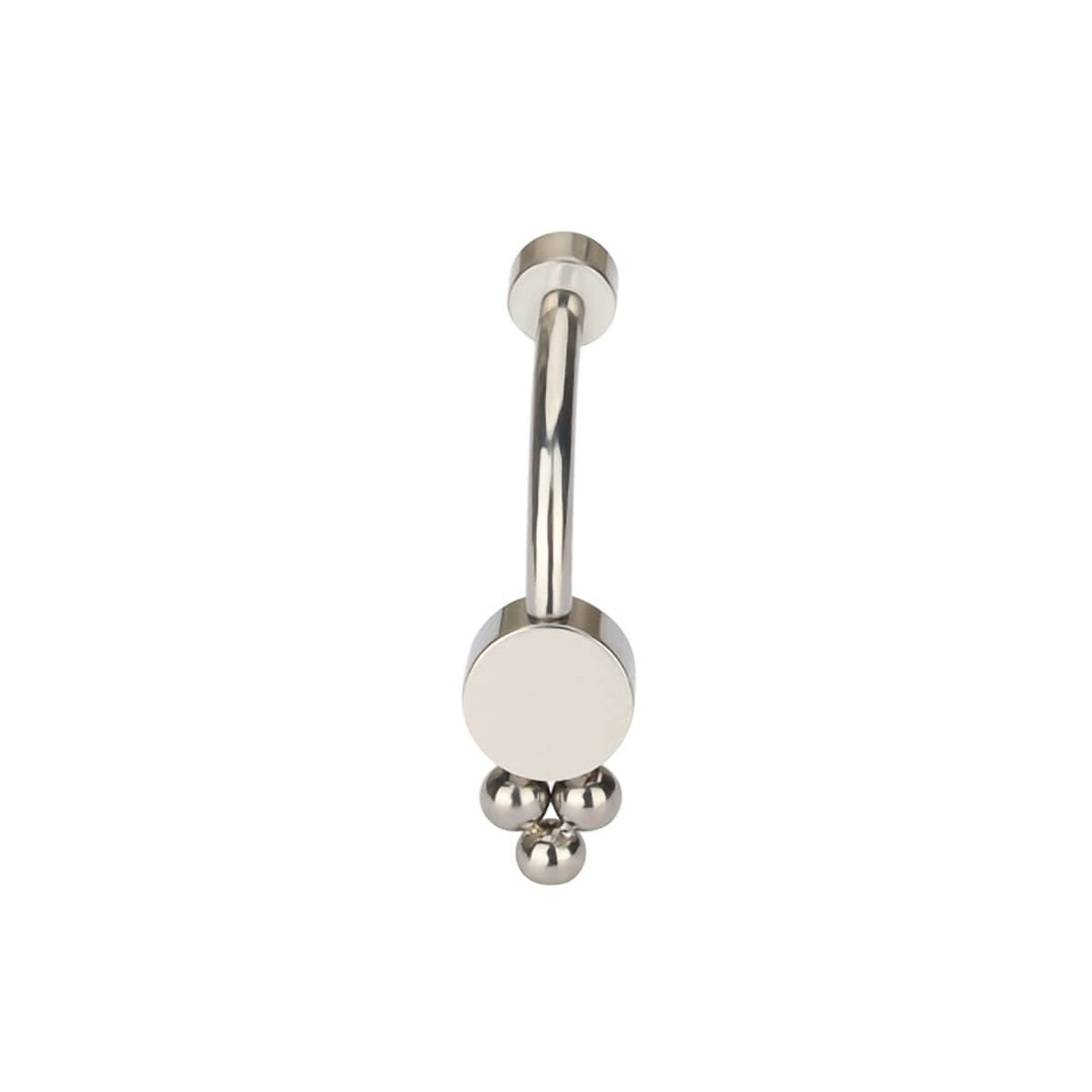 Titanium stud earring with 2 clear zirconia stones (G23 Titanium)