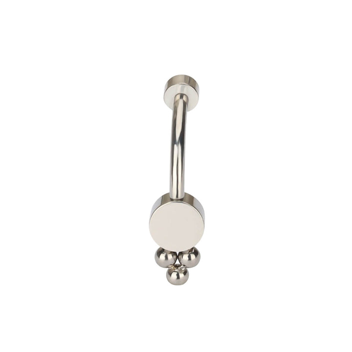 Titanium stud earring with 2 clear zirconia stones (G23 Titanium)