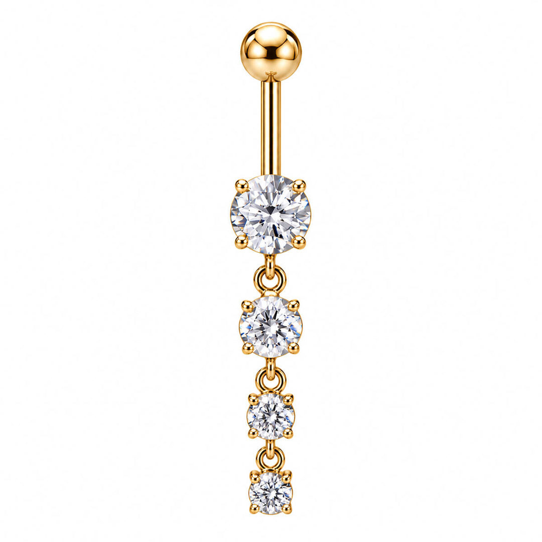 Round Zirconia Stone Pendant Earrings (316L Stainless Steel)