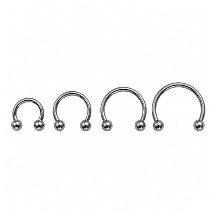 Titaaninen hevosenkenkä 1.2mm Circular Barbell (Titaani G23)