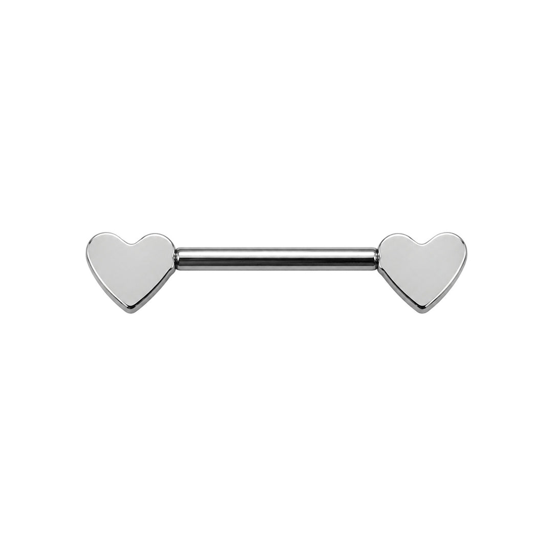 Heart-shaped nipple ring with zirconia stones (Titanium G23)