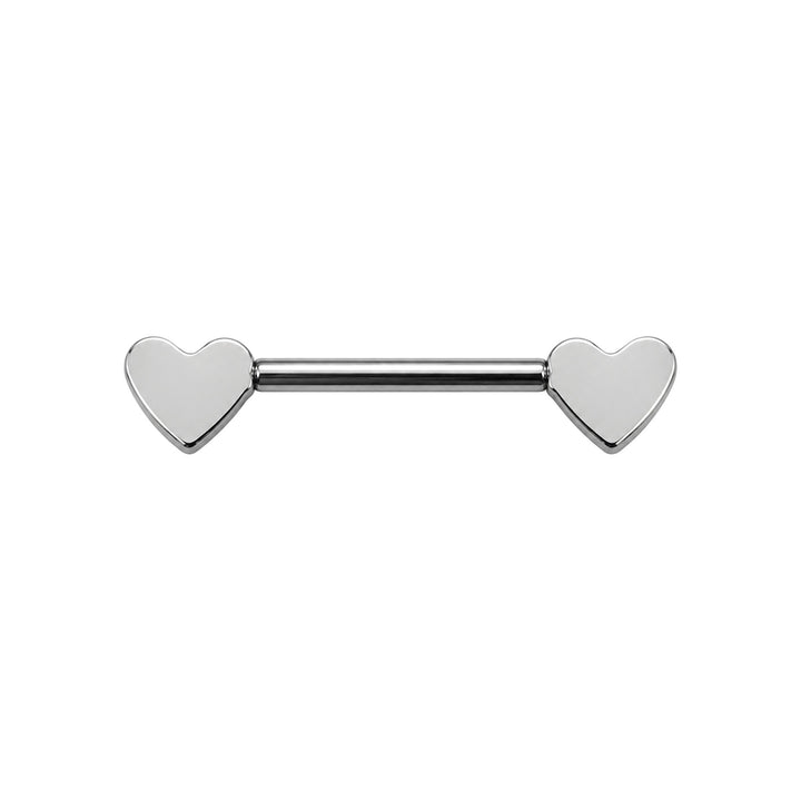 Heart-shaped nipple ring with zirconia stones (Titanium G23)