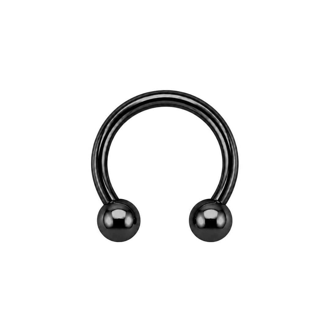 Musta titaaninen hevosenkenkä 1.6mm (PVD Titaani G23)