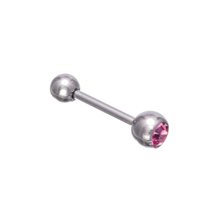 Titanium tongue stud with stone (Titanium G23)