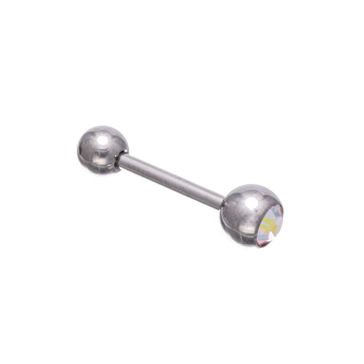 Titanium tongue stud with stone (Titanium G23)