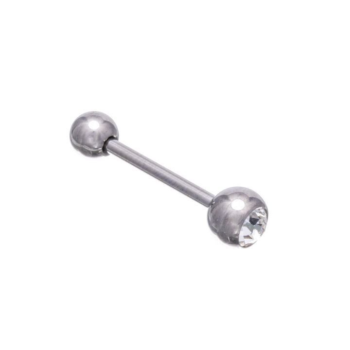 Titanium tongue stud with stone (Titanium G23)