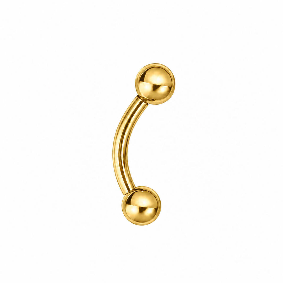 Kultainen titaani kulmakoru kaareva tappi palloilla 1.2mm (PVD Titaani G23)