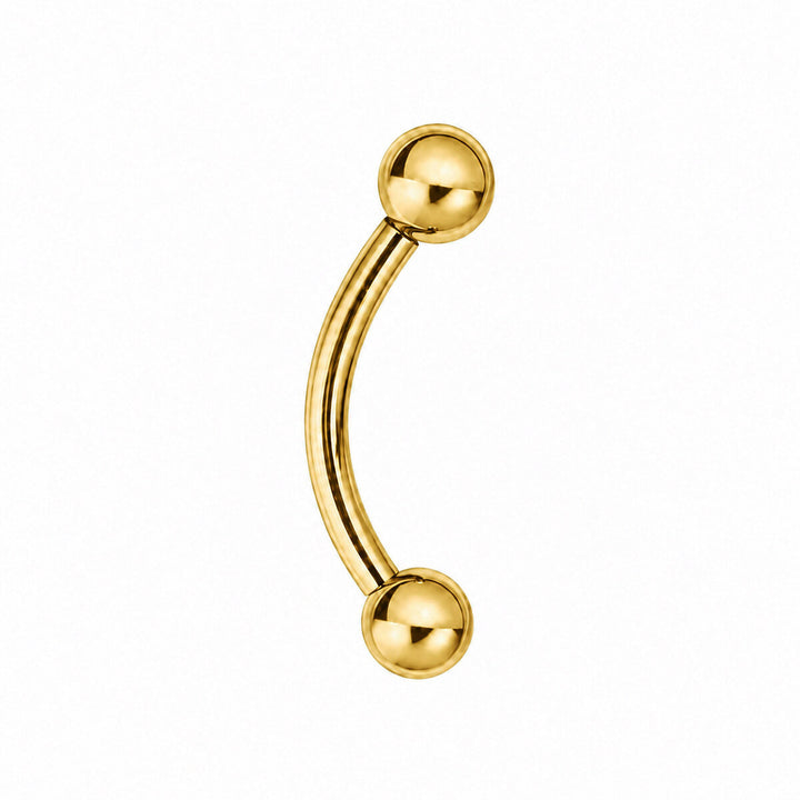 Kultainen titaani kulmakoru kaareva tappi palloilla 1.2mm (PVD Titaani G23)