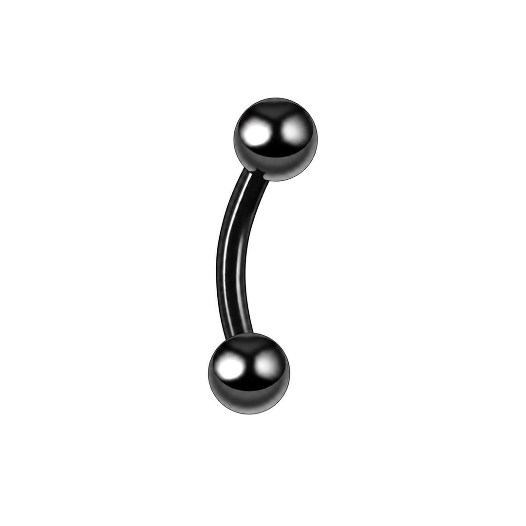 Musta titaani kulmakoru kaareva tappi palloilla 1.2mm (PVD Titaani G23)