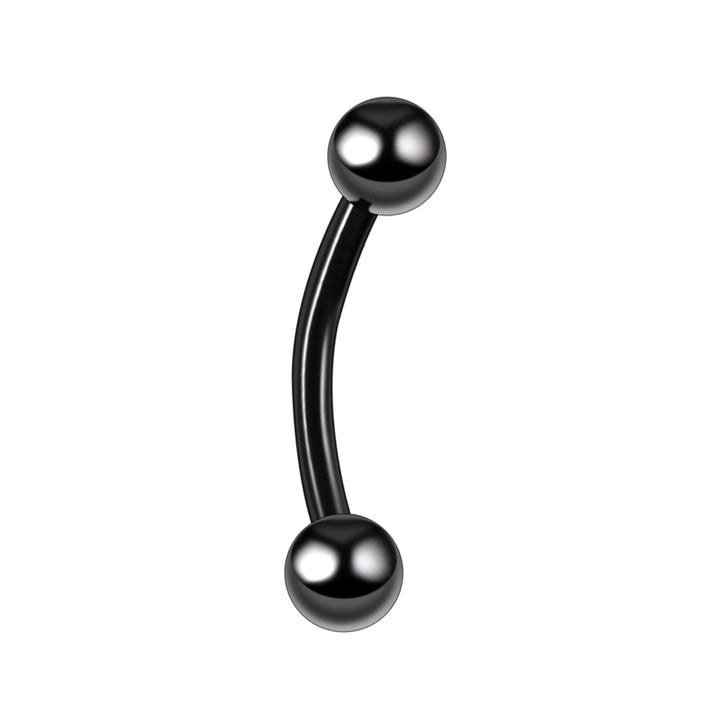 Musta titaani kulmakoru kaareva tappi palloilla 1.2mm (PVD Titaani G23)