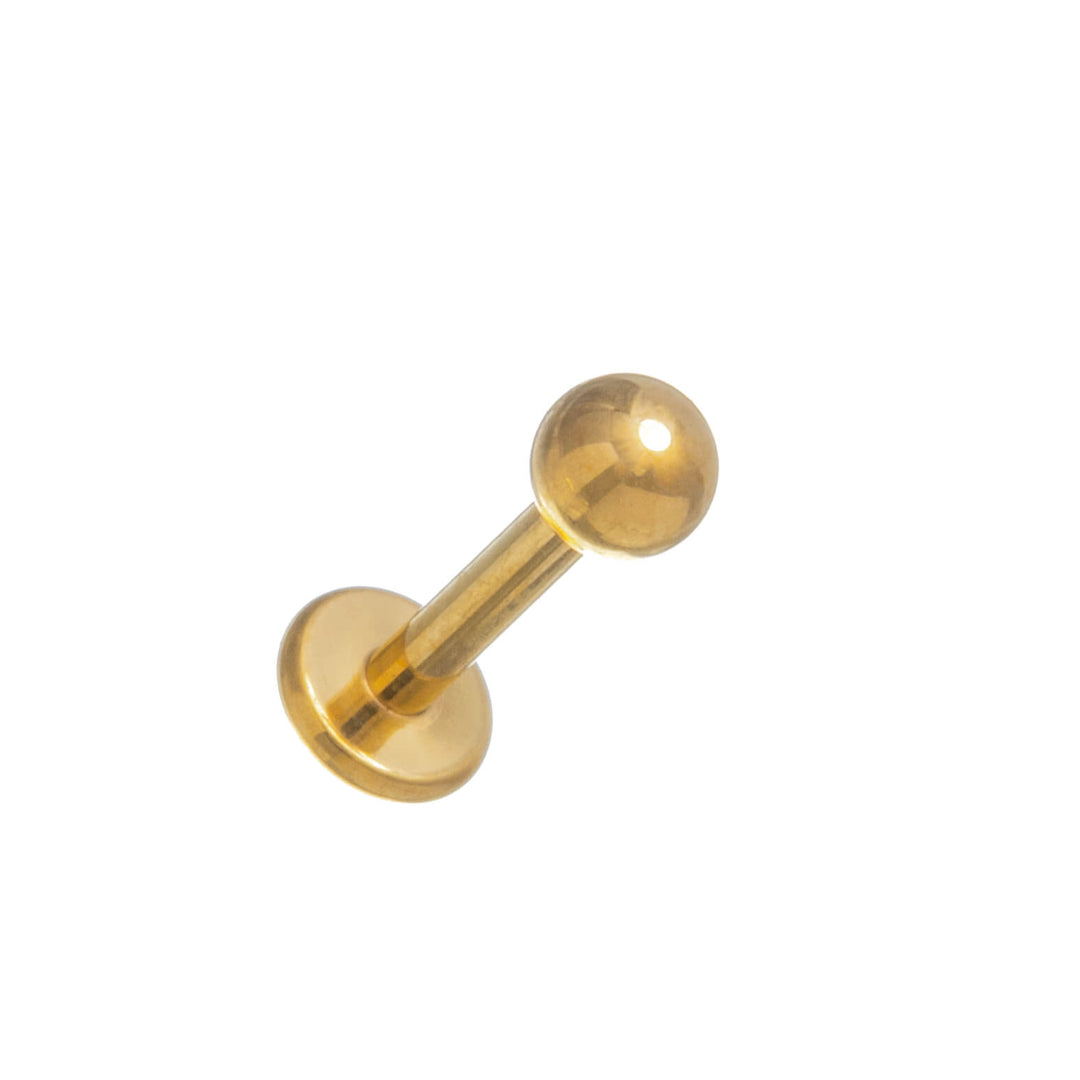 Guldpläterat labret smyckestift 1,2 mm (PVD-titan G23)