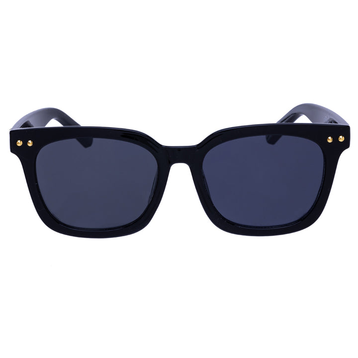 Angular sunglasses with rivet decorations