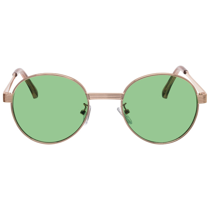 Round sunglasses with sturdy metal frame