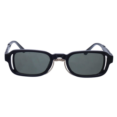 Low rectangular sunglasses with metal decoration