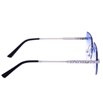 Mousserande rektangulära solglasögon med ramlösa glas