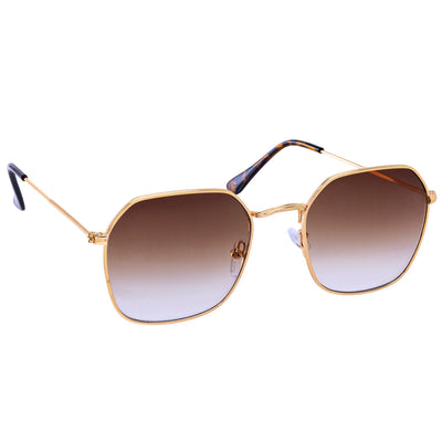 Angled sunglasses with metal frames