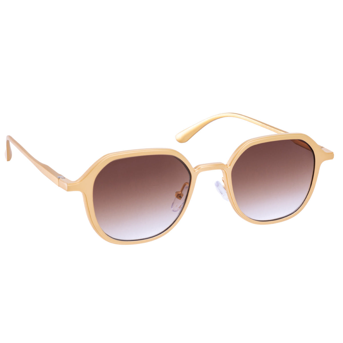 Angular sunglasses with metal frame