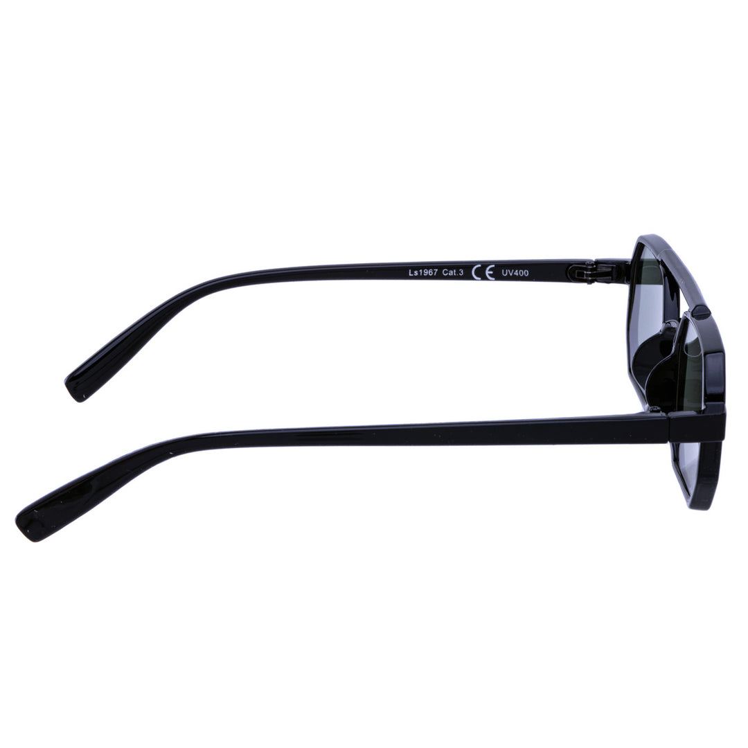 Angled rectangular sunglasses mirror lenses