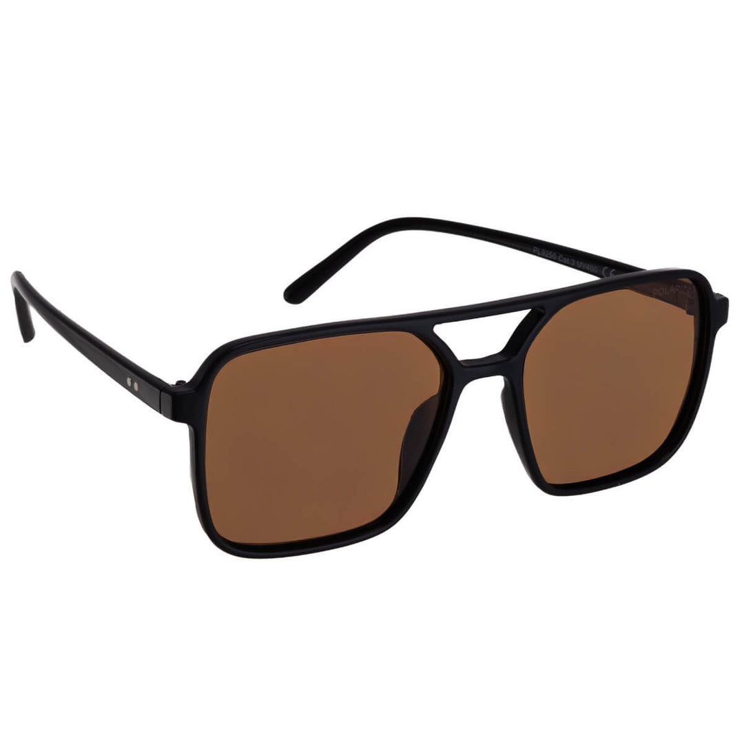 Vinkelformade stora polariserade solglasögon aviator