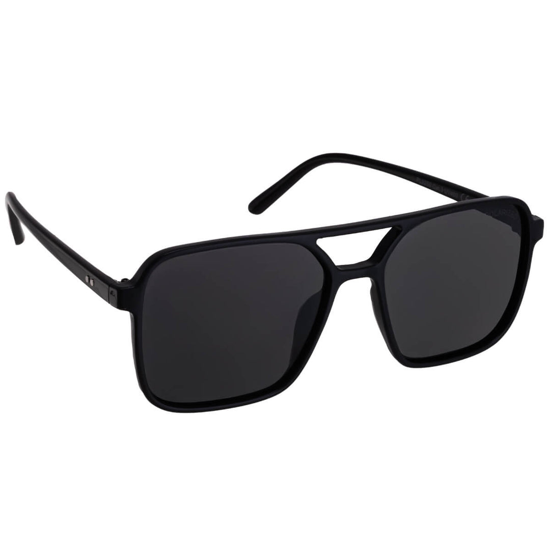 Vinkelformade stora polariserade solglasögon aviator