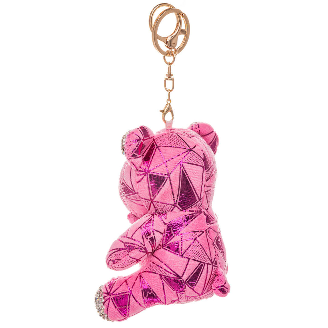 Glittery teddy bear keyring backpack basket 11,5cm